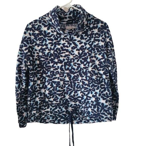 Nic & Zoe US Women's Size PP 100% Cotton Mock Neck Sweatshirt Floral Casual - Picture 1 of 10